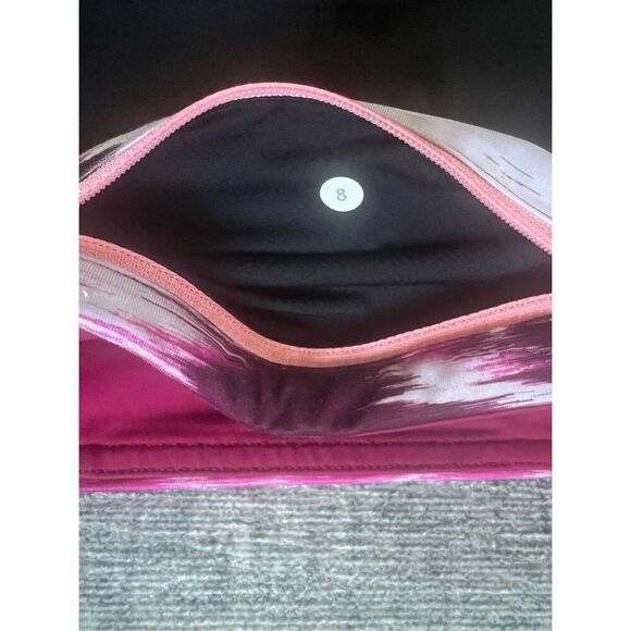 Lululemon Black Berry Rumble Pace Rival Crop Athletic Leggings Size 8 - Picture 5 of 7